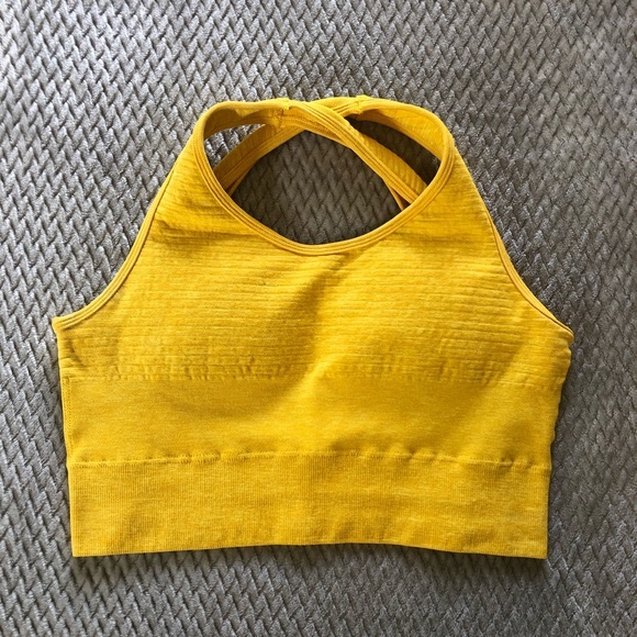 ALPHALETE Revival Sports Bra in Yellow - Size M - Picture 3 of 3